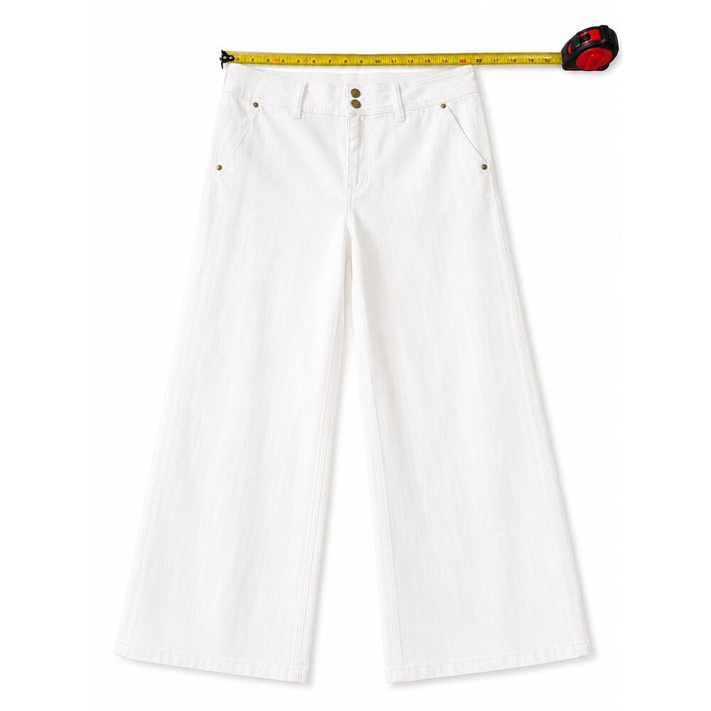 J.Crew Slim-Wide Leg High Rise White Denim Jeans Coastal Minimalist NWT  31 - Picture 12 of 13